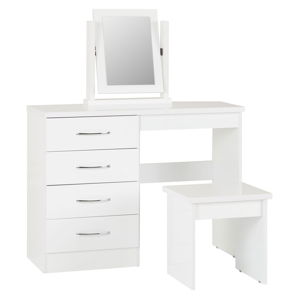 Wooden Dressing Table Set With 4 Drawers - Nevada