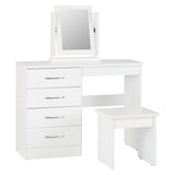 Wooden Dressing Table Set With 4 Drawers - Nevada