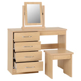 Wooden Dressing Table Set With 4 Drawers - Nevada