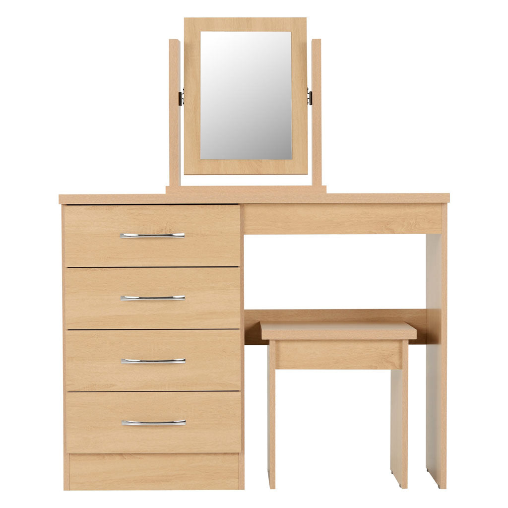 Wooden Dressing Table Set With 4 Drawers - Nevada