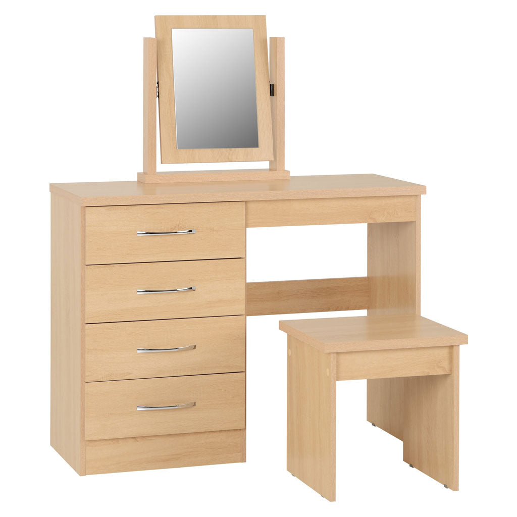 Wooden Dressing Table Set With 4 Drawers - Nevada