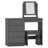 Wooden Dressing Table Set With 4 Drawers - Nevada