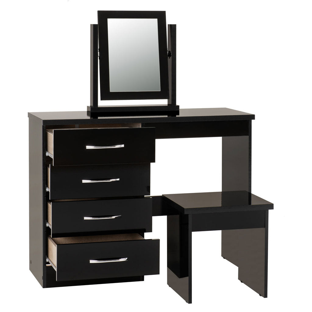 Wooden Dressing Table Set With 4 Drawers - Nevada