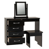 Wooden Dressing Table Set With 4 Drawers - Nevada