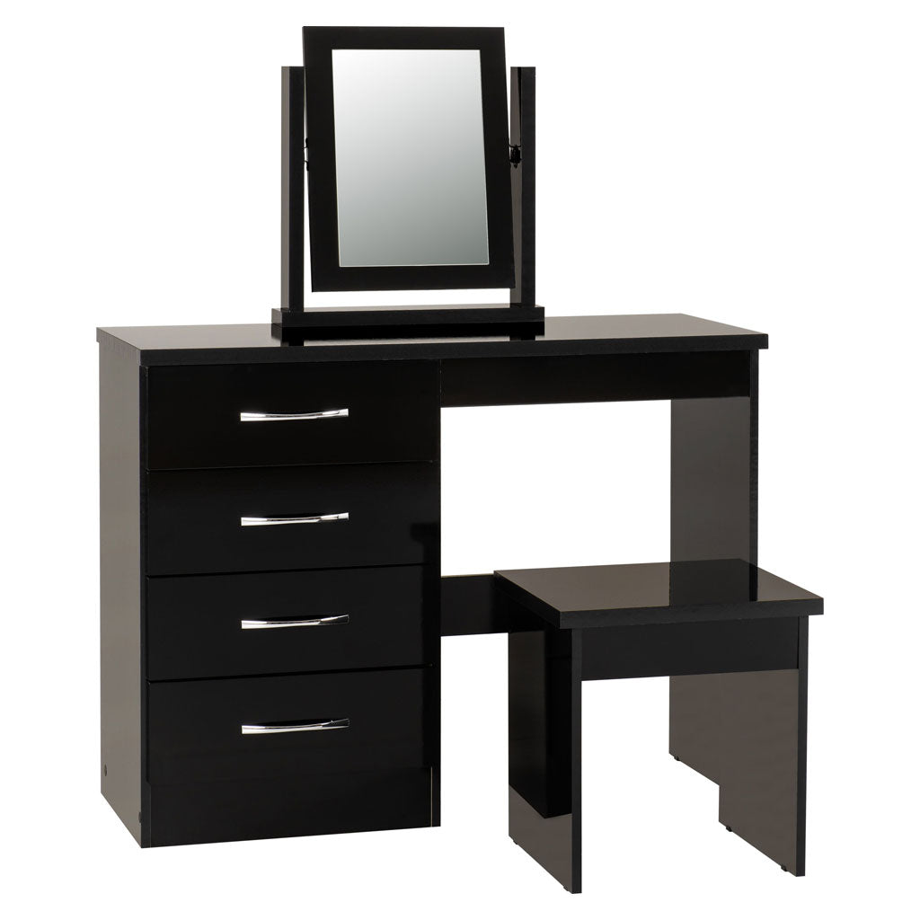 Wooden Dressing Table Set With 4 Drawers - Nevada