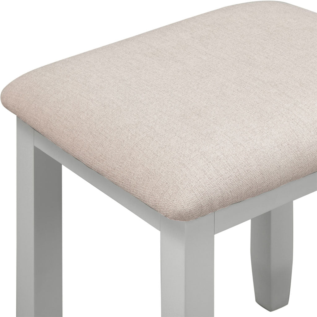 Wooden Dressing Table Stool With Fabric Seat - Bordeaux