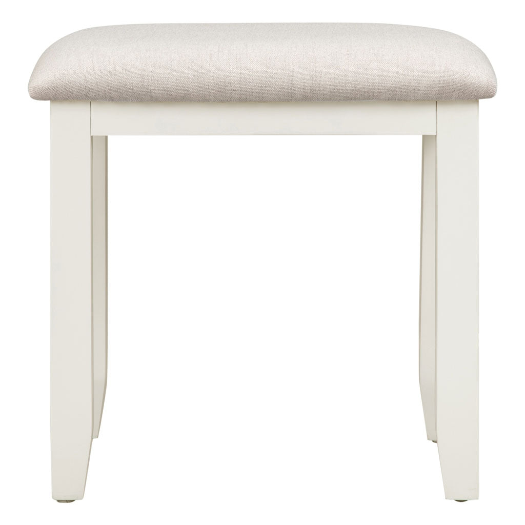 Wooden Dressing Table Stool With Fabric Seat - Bordeaux