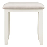 Wooden Dressing Table Stool With Fabric Seat - Bordeaux