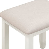 Wooden Dressing Table Stool With Fabric Seat - Bordeaux