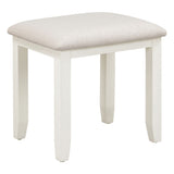 Wooden Dressing Table Stool With Fabric Seat - Bordeaux