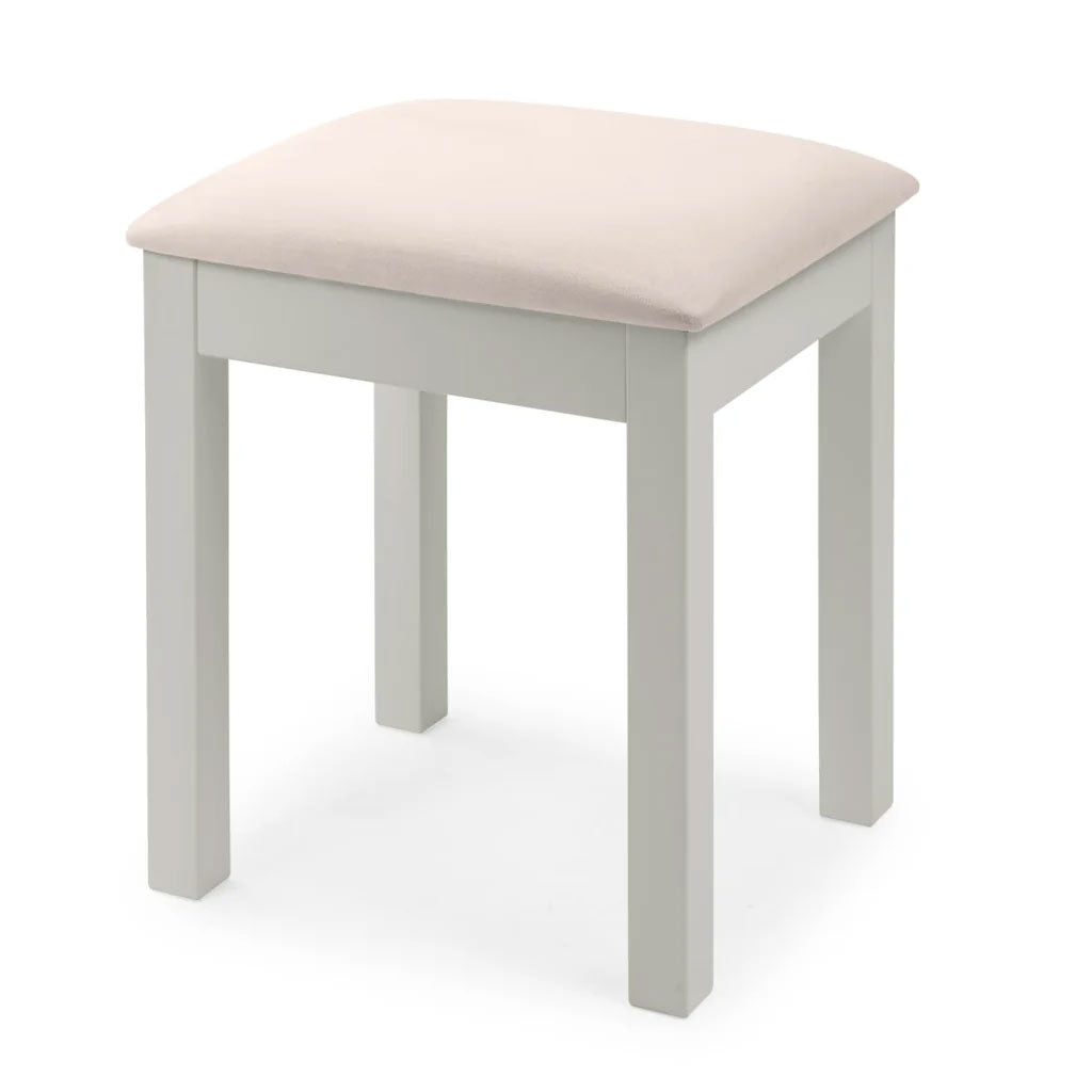 Wooden Dressing Table Stool With Fabric Seat - Maine