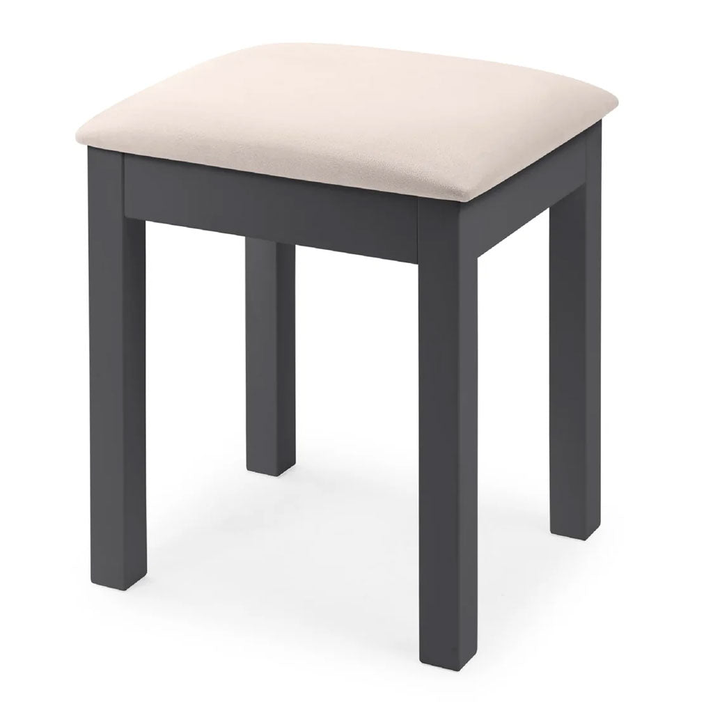 Wooden Dressing Table Stool With Fabric Seat - Maine