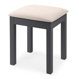 Wooden Dressing Table Stool With Fabric Seat - Maine