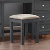 Wooden Dressing Table Stool With Fabric Seat - Maine