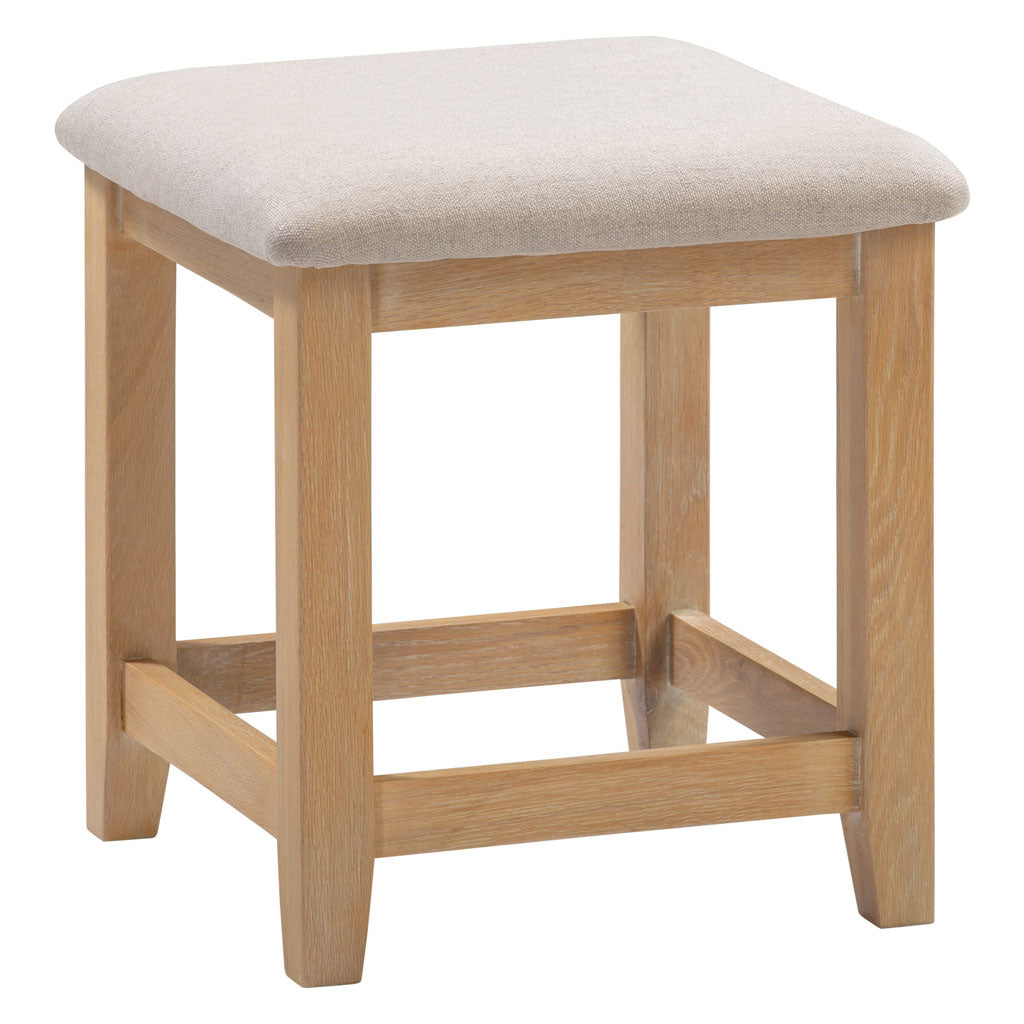 Wooden Dressing Table Stool With Fabric Seat - Windsor