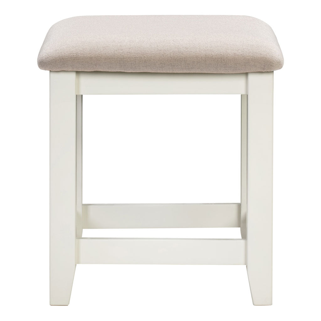 Wooden Dressing Table Stool With Fabric Seat - Windsor