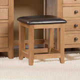 Wooden Dressing Table Stool With Faux Leather Seat - Marlborough