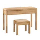 Wooden Dressing Table With 2 Drawer And Stool - Curve