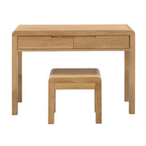 Wooden Dressing Table With 2 Drawer And Stool - Curve