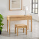 Wooden Dressing Table With 2 Drawer And Stool - Curve