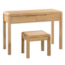 Wooden Dressing Table With 2 Drawer And Stool - Curve