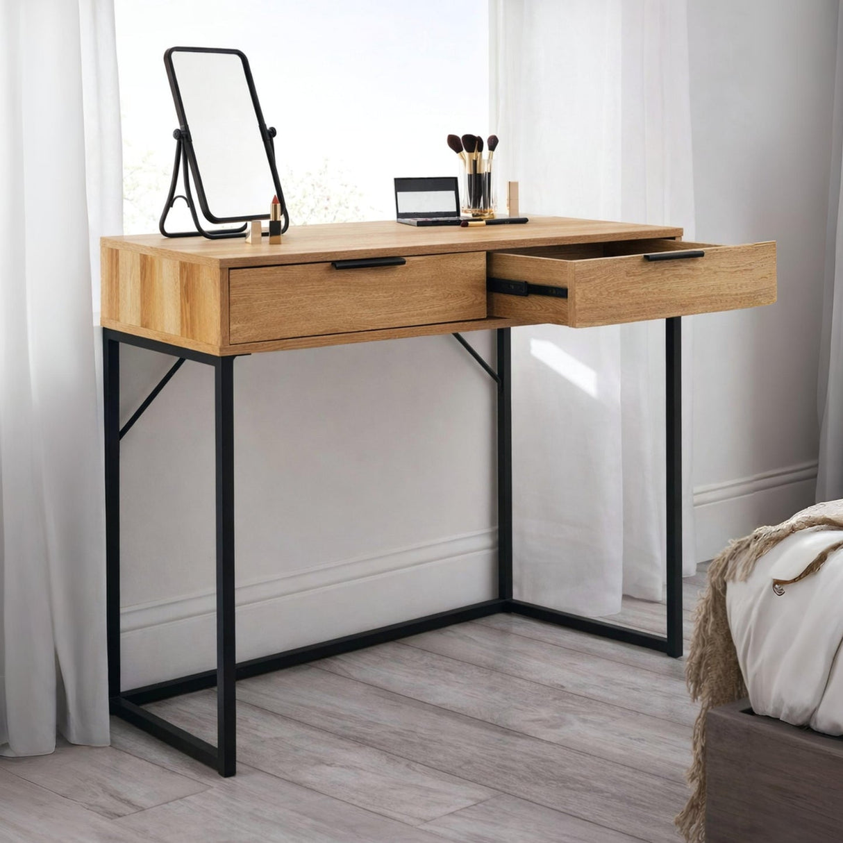 Wooden Dressing Table With 2 Drawers - Bali