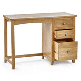Wooden Dressing Table With 3 Drawers And Stool - Mallory
