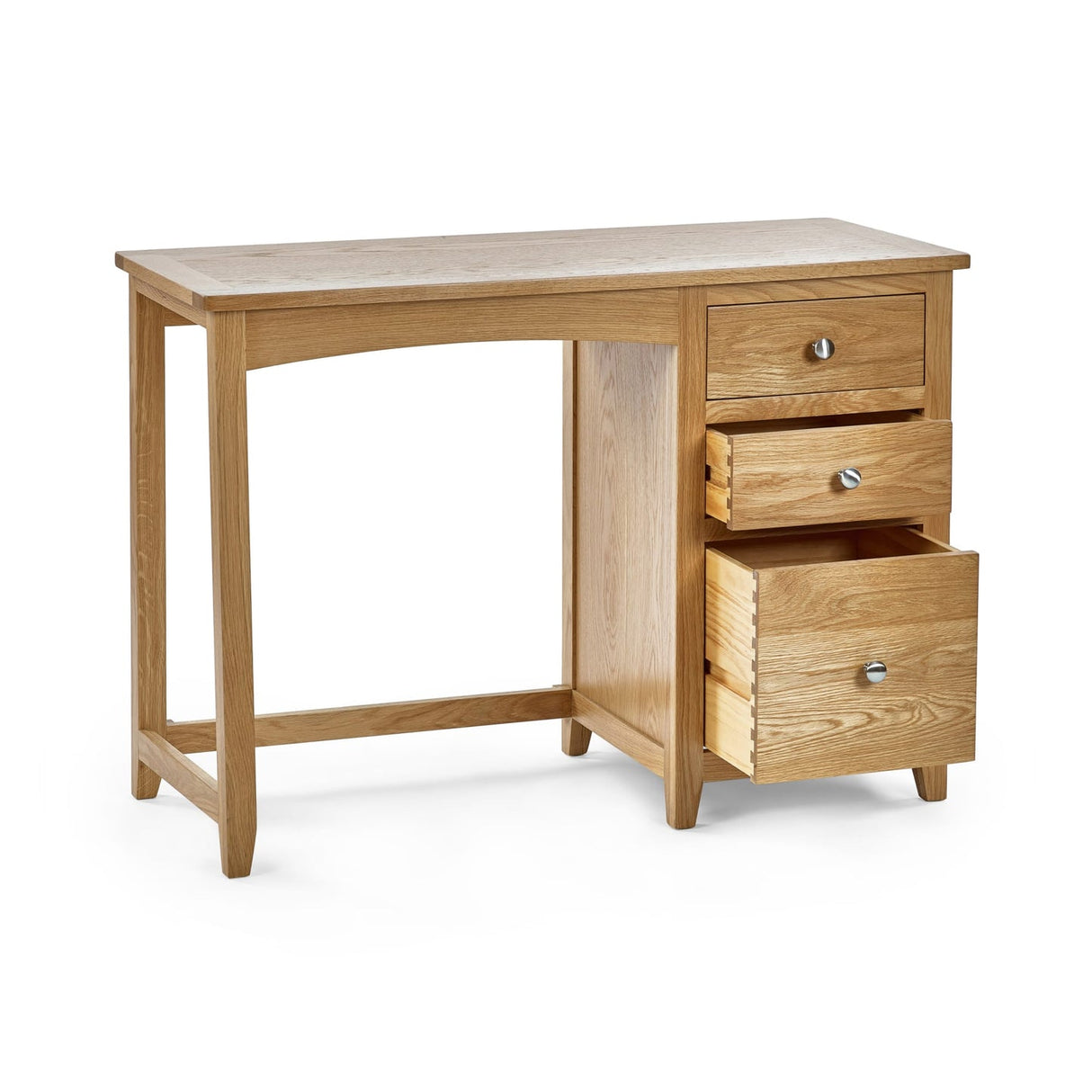 Wooden Dressing Table With 3 Drawers And Stool - Mallory
