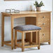 Wooden Dressing Table With 3 Drawers And Stool - Mallory