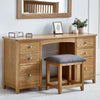Wooden Dressing Table With 6 Drawers And Stool - Mallory