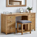 Wooden Dressing Table With 6 Drawers And Stool - Mallory