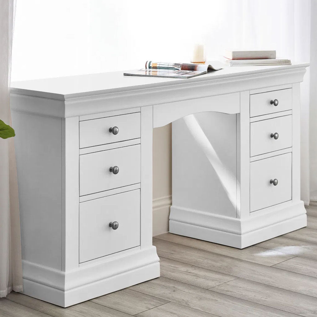 Wooden Dressing Table With 6 Drawers - Clermont