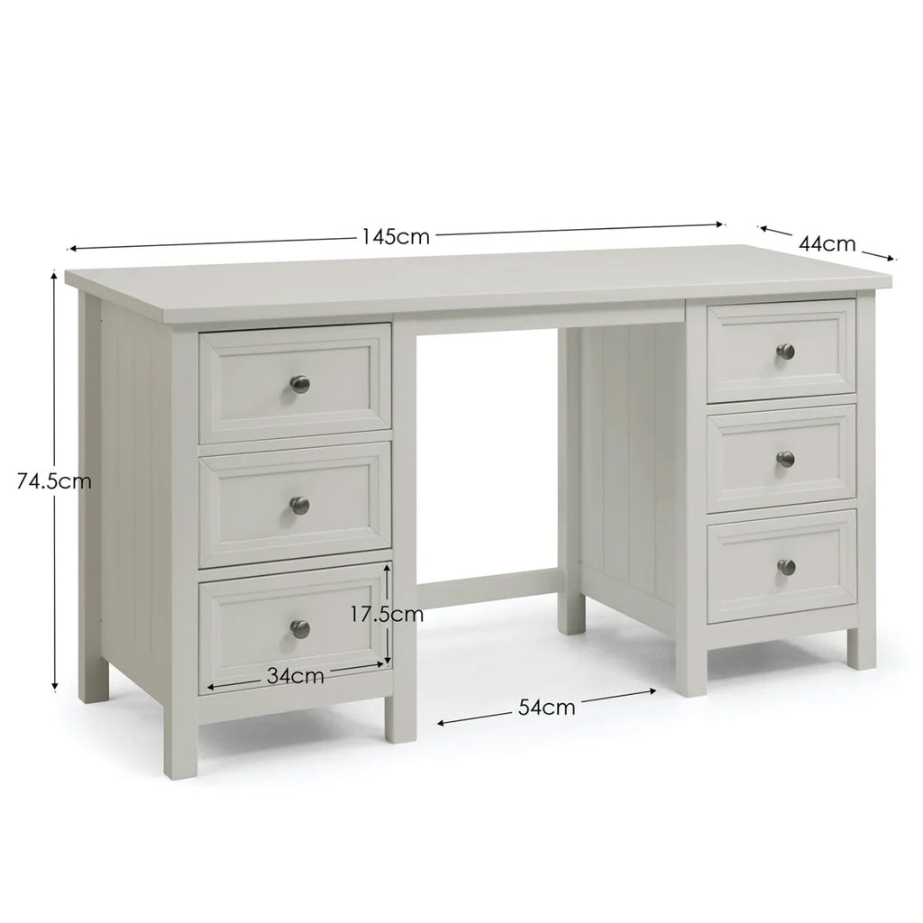 Wooden Dressing Table With 6 Drawers - Maine