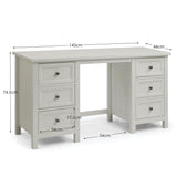 Wooden Dressing Table With 6 Drawers - Maine