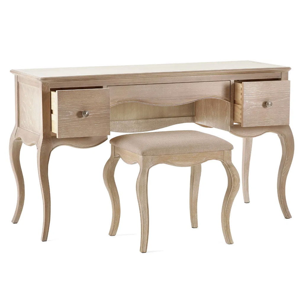 Wooden Dressing Table With Stool - Camille