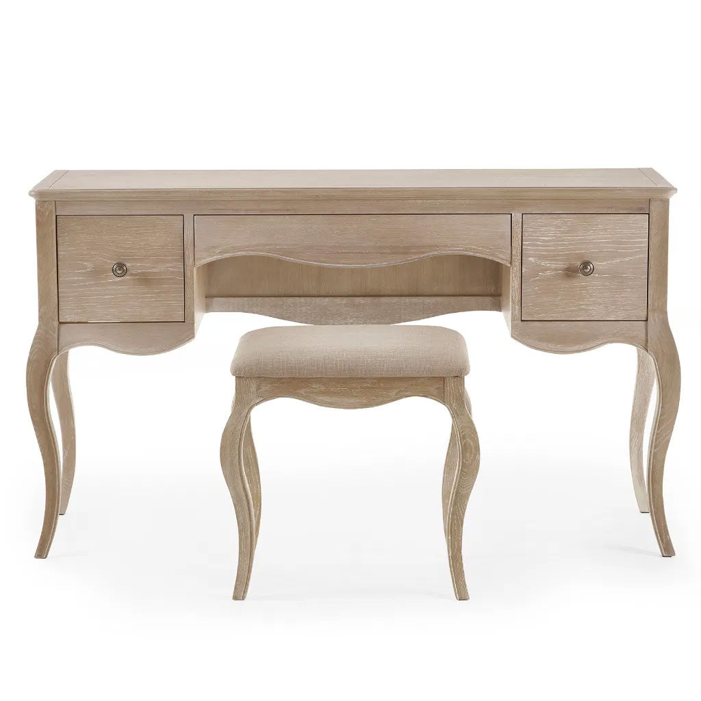Wooden Dressing Table With Stool - Camille
