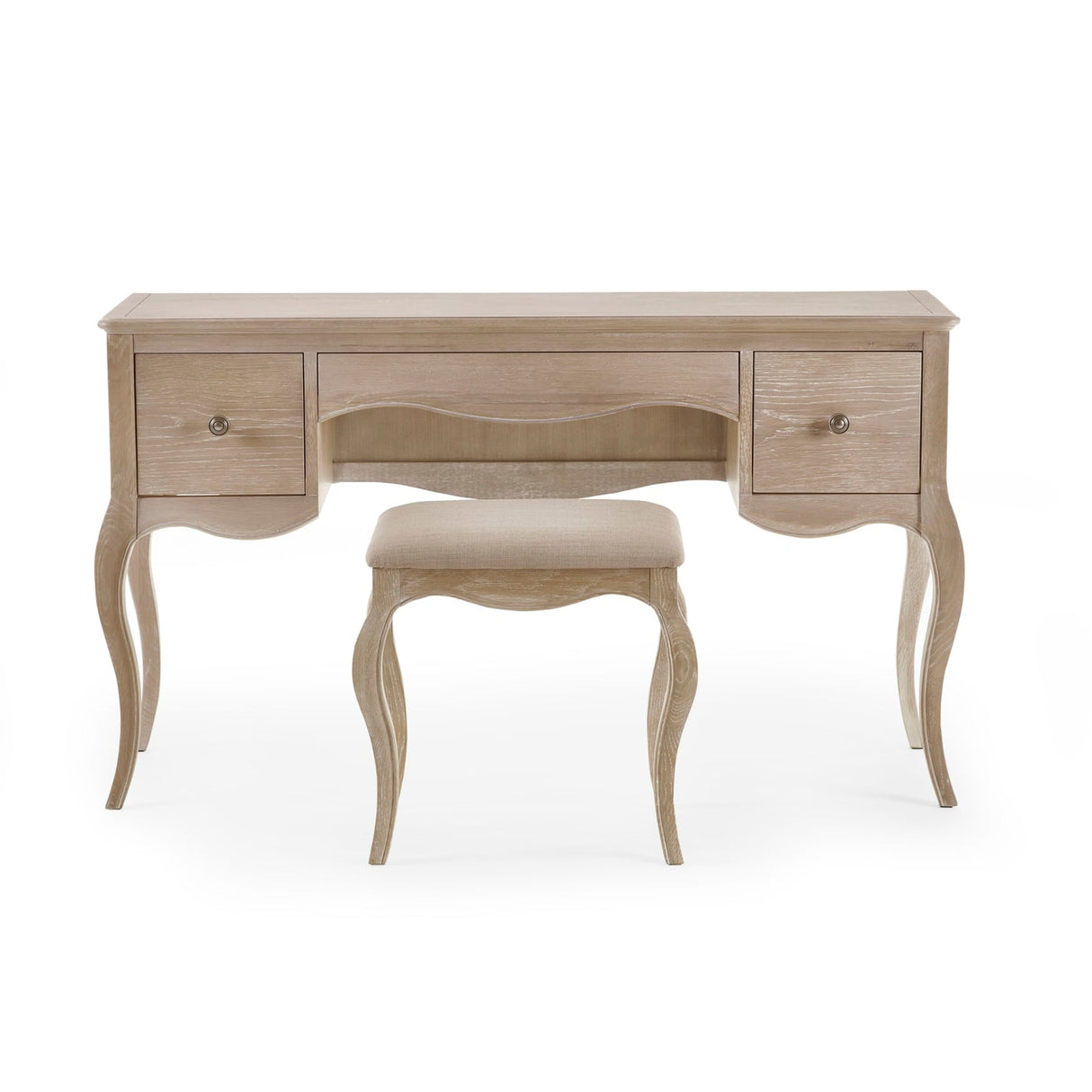 Wooden Dressing Table With Stool - Camille