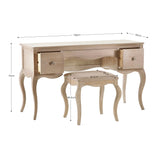 Wooden Dressing Table With Stool - Camille
