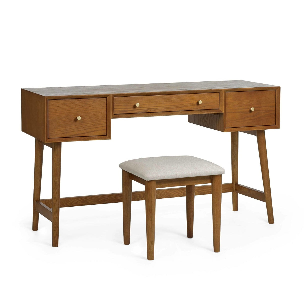 Wooden Dressing Table With Stool - Lowry