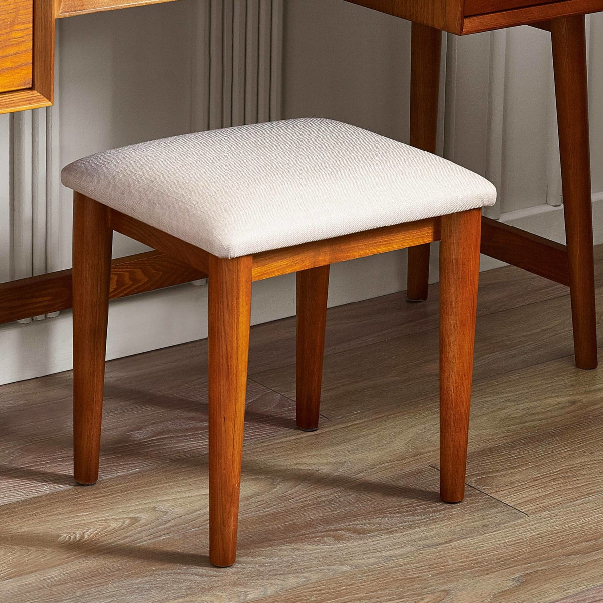 Wooden Dressing Table With Stool - Lowry