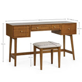 Wooden Dressing Table With Stool - Lowry