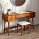 Wooden Dressing Table With Stool - Lowry