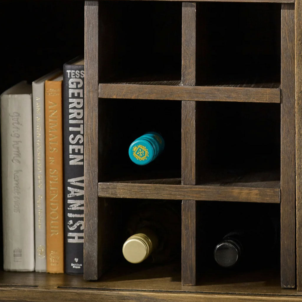 Wooden Drinks Cabinet With 2 Sliding Doors - Arya