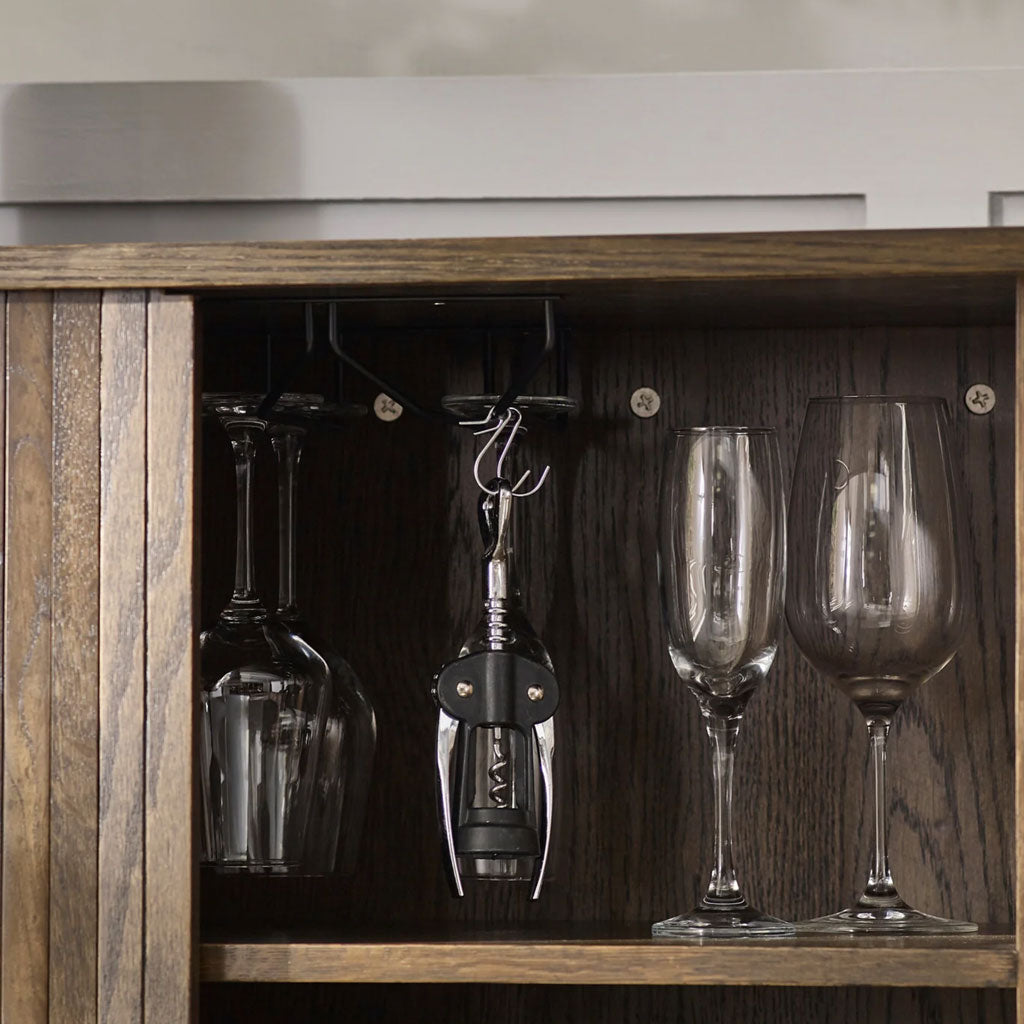 Wooden Drinks Cabinet With 2 Sliding Doors - Arya