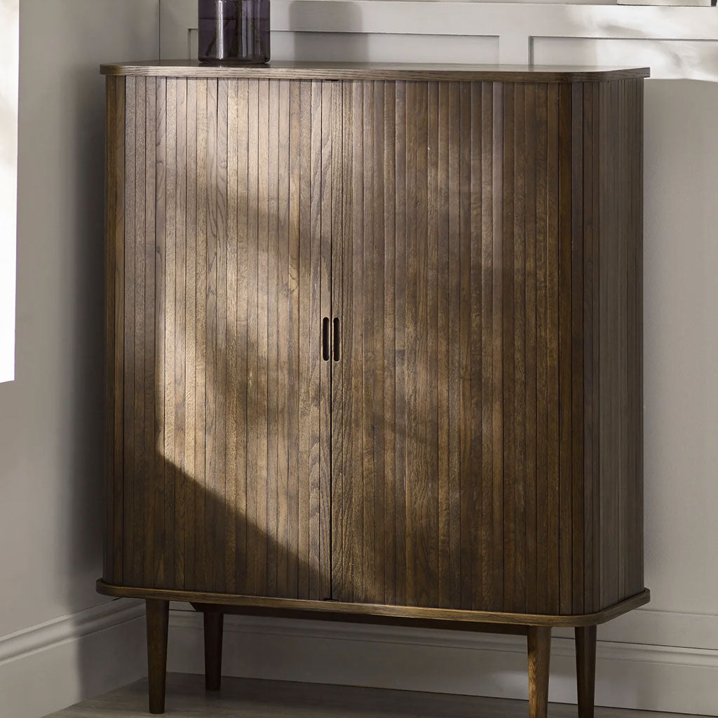 Wooden Drinks Cabinet With 2 Sliding Doors - Arya