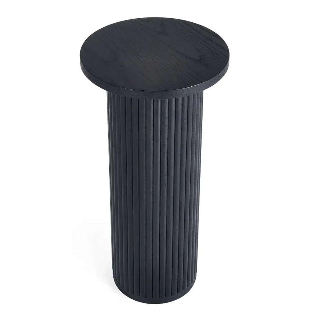 Wooden Drinks Side Table Round - Louis