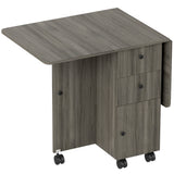 Wooden Drop Leaf Dining Table for 4 to 6 People With Multi-Storage - Velmora