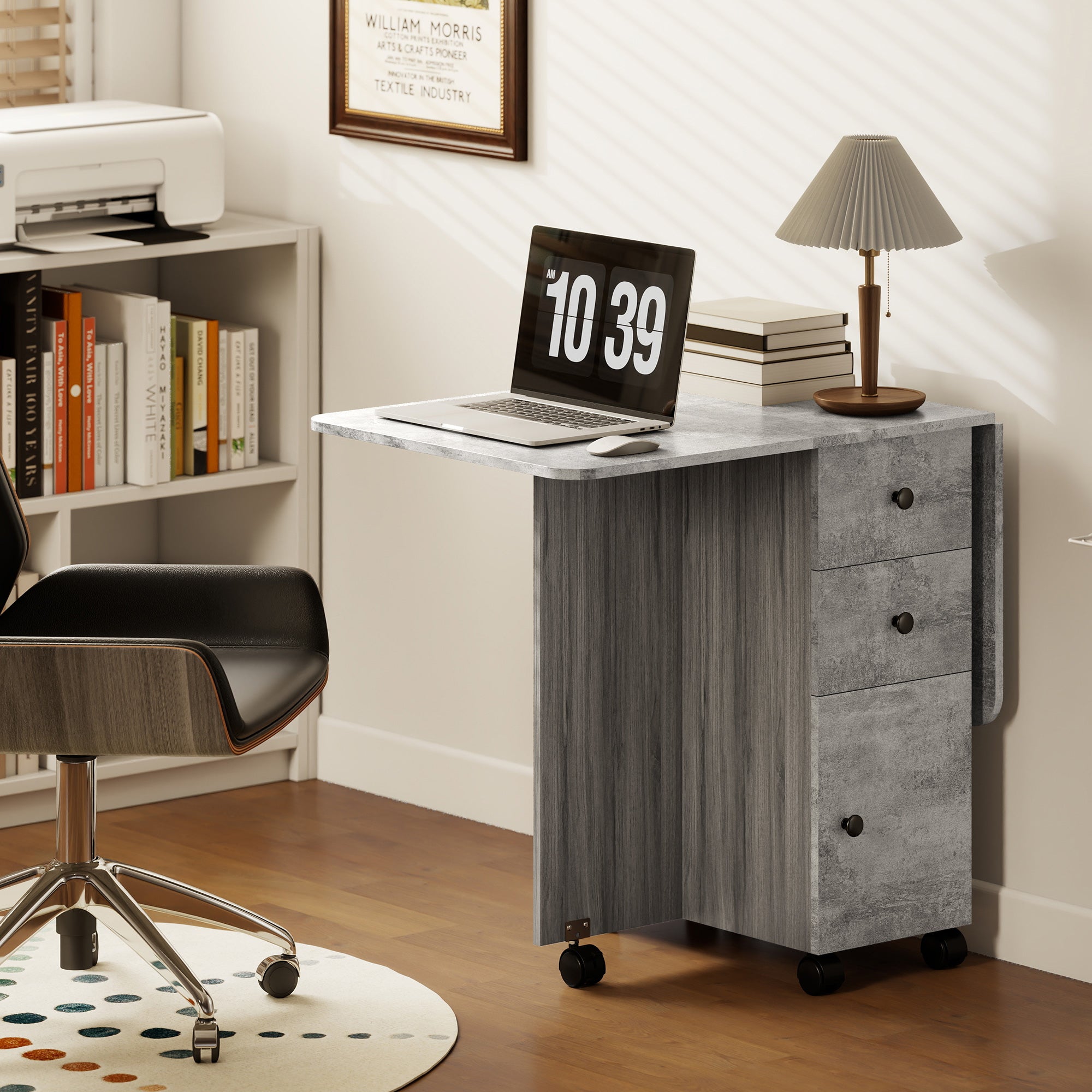 Wooden Drop Leaf Dining Table for 4 to 6 People With Multi-Storage - Velmora