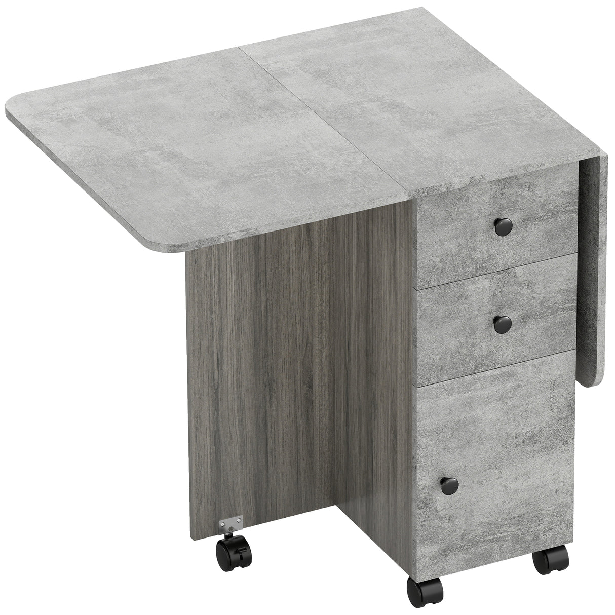 Wooden Drop Leaf Dining Table for 4 to 6 People With Multi-Storage - Velmora