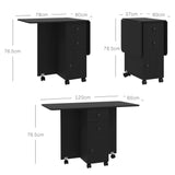 Wooden Drop Leaf Dining Table for 4 to 6 People With Multi-Storage - Velmora